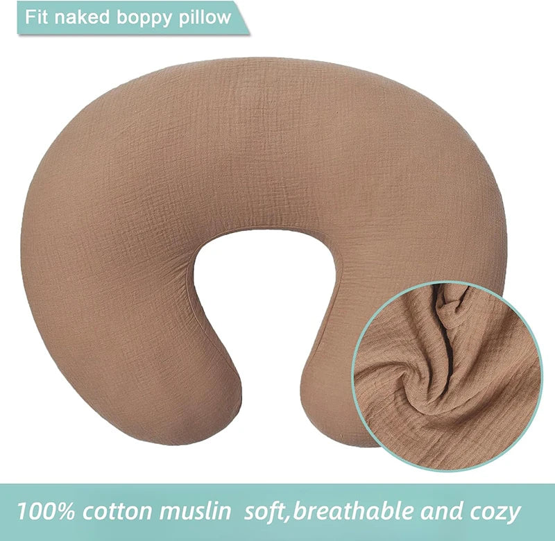 2PCS/set Nursing Pillow Cover for Breastfeeding Pillows Ultra-Soft Muslin Cotton Baby Nursing Pillow Fits Newborn Feeding Pillow