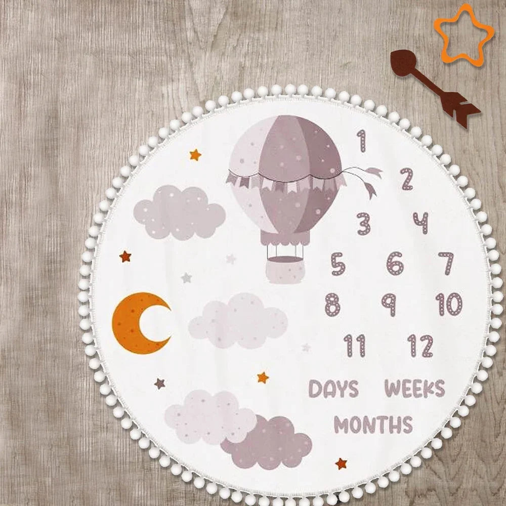 Ylsteed Flannel Month Milestone Blanket Baby First Year Calendar Monthly Growth Chart Shower Gift Newborn Photography  Backdrop