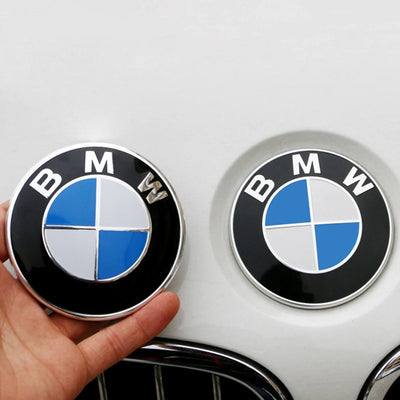 3D ABS 74MM & 82MM BMW HOOD EMBLEM – FRONT BONNET & REAR TRUNK BADGE COVER FOR BMW E39 E46 E30 E36 E87 E60 E90 ACCESSORIES