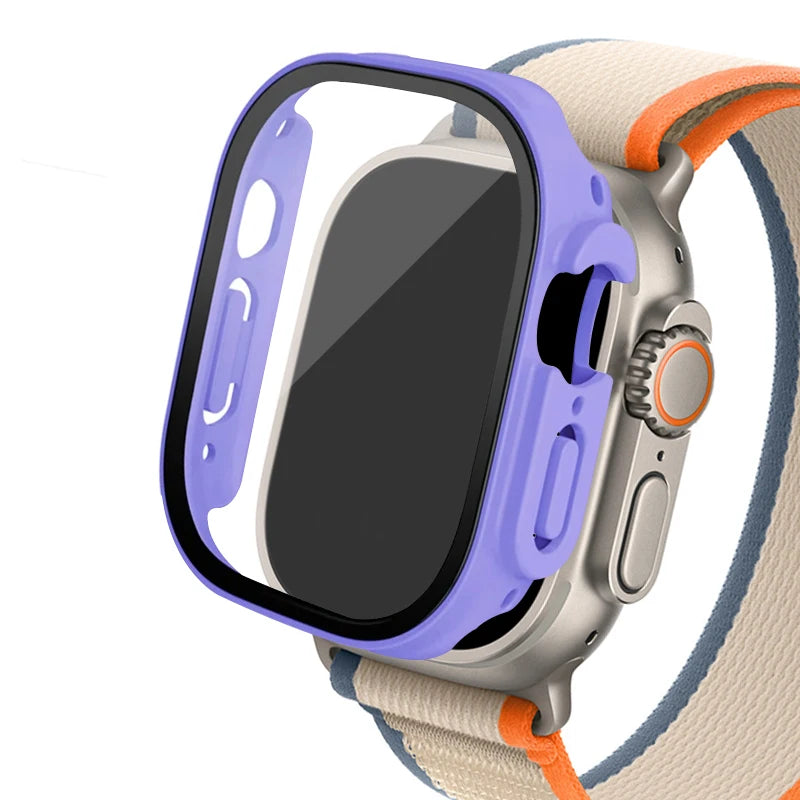 Glass+case For Apple Watch Ultra 2 case 49mm smartwatch PC Bumper+Screen Protector Tempered Cover iwatch series band Accessories
