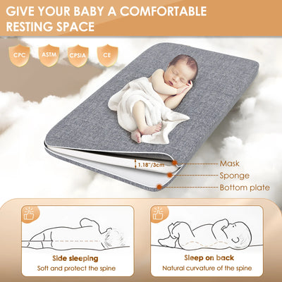 3-IN-1 BABY BASSINET WITH COMFY MATTRESS, PORTABLE BEDSIDE SLEEPER WITH WHEELS, EASY TO ASSEMBLE, SUITABLE FOR BABY GIRLS AND BOYS