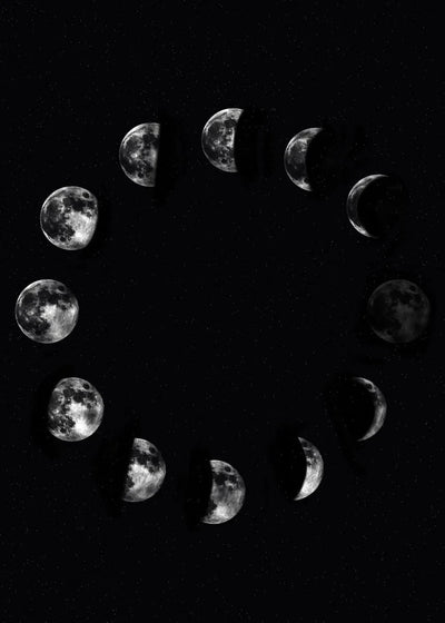 Black White Art Moon Phase Posters Aesthetic Canvas Prints Painting Wall Picture for Living Room Bar Cafe Home Decor Cuadros