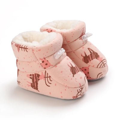 Winter Cute Cartoon Baby Boots for Boys and Girls Cotton Soft Sole Anti slip and Warm Preschool Children's Walking Shoes with