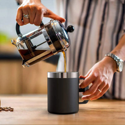 Stainless Steel Insulated Coffee Mug Tumbler with Handle, 12 oz 360ml Tumbler Cup with Lid for Hot & Cold Drinks
