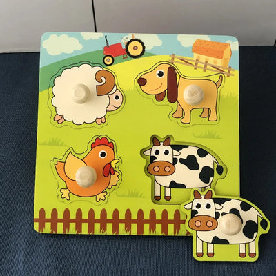 Wooden Puzzle Montessori Toys for Baby 1 2 3 Years Old Kids Alphabet Number Shape Matching Games Children Early Educational Toys