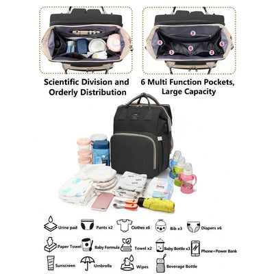 1pc Baby Diaper Bag Backpack with Changing Station, Multifunction Portable Waterproof Large CapacityTravel Baby Bags for Mom