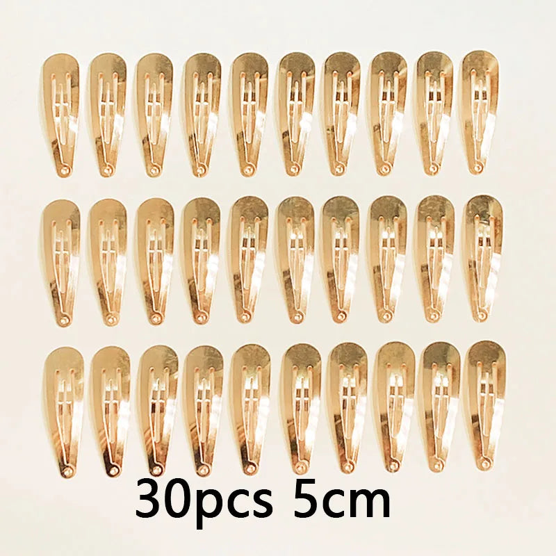10/20/30pcs/set Women Silver Gold Black Waterdrop Shape Basic Alloy Hair Clips BB hairpins Barrettes Fashion Hair Accessories