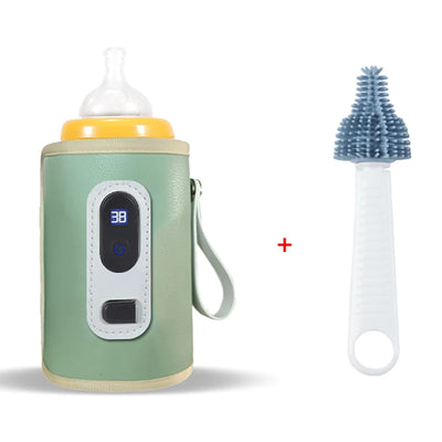 USB Milk Water Bottle Warmer  for Breastmilk and Formula with Led Display, 5 Temperature Adjustable Baby Milk Warm Keeper