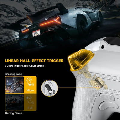 Screen Interactive Wireless Gaming Controller for iOS/Android/Switch/PC  Hall Effect Stick RGB Light 1800mAh with Charging Dock