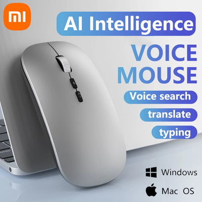 Xiaomi AI Intelligent Voice Translation Mouse 2.4G Bluetooth Wireless Rechargeable USB Connection Computer Charging Voice Mice