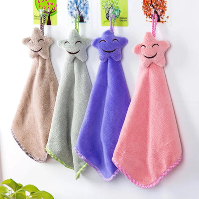 Cute Ideal For Bathroom And Kitchen Luxurious Convenient Hanging Hand Towel On-trend Practical Item Star Soft And Absorbent Cozy