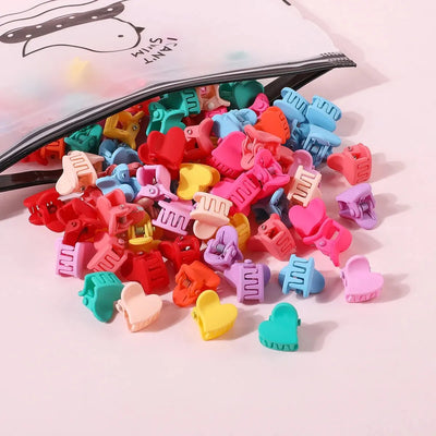 50Pcs Girls Cute Cartoons Hair Clips Small Claw Clip Flower Star Small Hair Claw Children Sweet Hairpin Fashion Hair Accessories