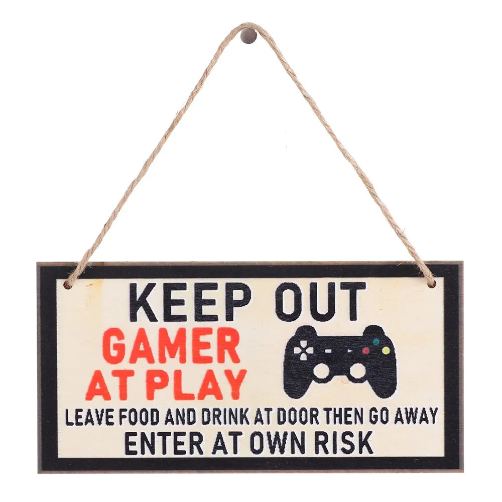 1PC Novelty Gaming Room Sign Wood Plaque "Do Not Disturb""I'm Gamer" Hanging Pendant Game Ornaments Door Wall Decor Funny Gifts