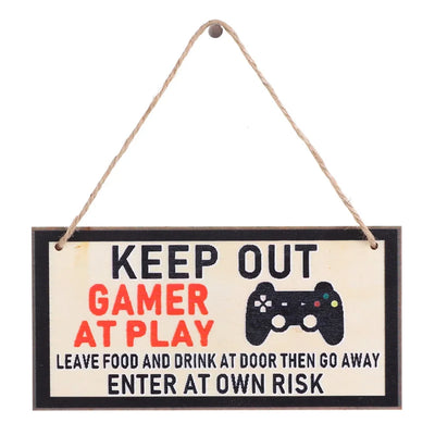 1PC Novelty Gaming Room Sign Wood Plaque "Do Not Disturb""I'm Gamer" Hanging Pendant Game Ornaments Door Wall Decor Funny Gifts