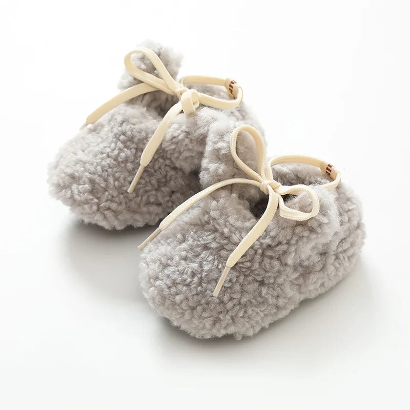 Baby Shoes Winter Baby Boy Girl Booties Fluff Soft Toddler Shoes First Lamb Cashmere Anti-Slip Warm Newborn Infant Crib Shoes