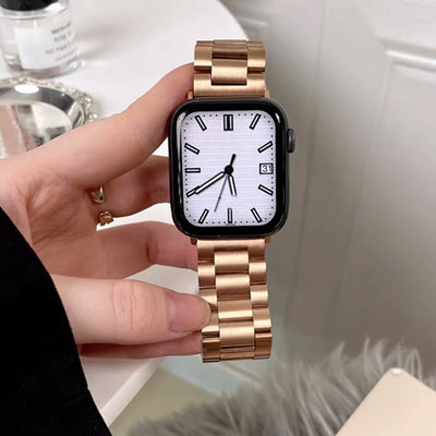 Stainless Steel Strap For Apple Watch 46mm Ultra 49mm Metal Wristband Bracelet For iWatch 10 9 8 5 4 SE 42mm Business Watchband