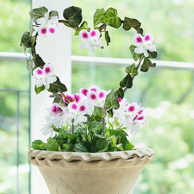 1Pc Garden Plant Support Stake Stand Round Vine Climbing Rack Ironheart-Shaped Flower Plant Trellis Support Frame Garden Decor