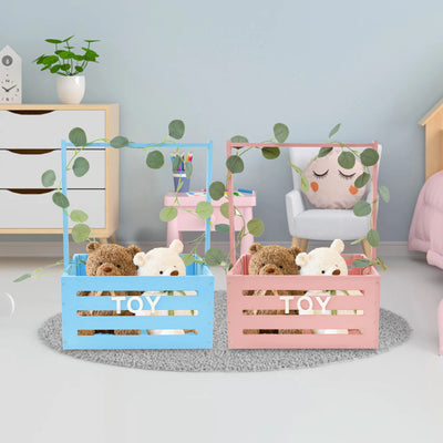 Wood Baby Shower Crate Closet Large Capacity Easy to Install Shower Party Basket with Handle Smooth Baby Clothes Rack for Babies