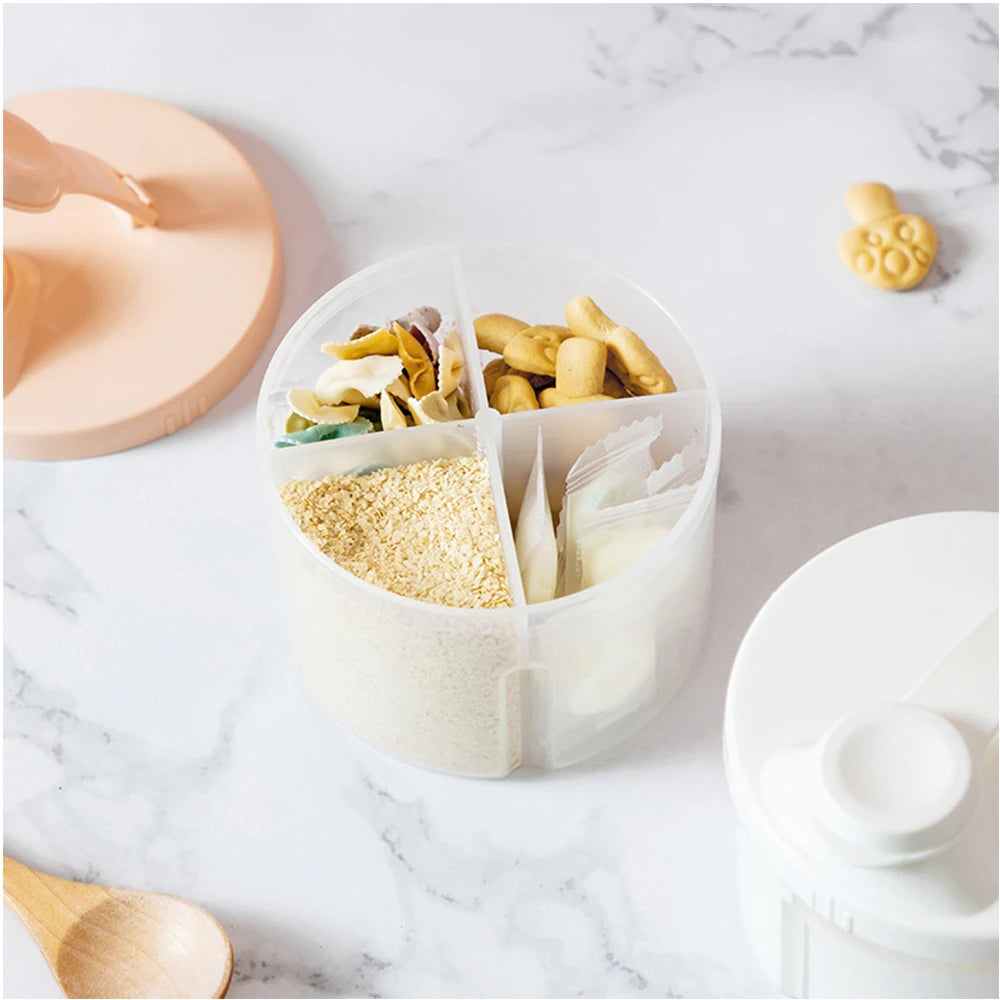 Portable milk powder packing box rotary multi-purpose four-cell packing box easy to disassemble and easy to clean