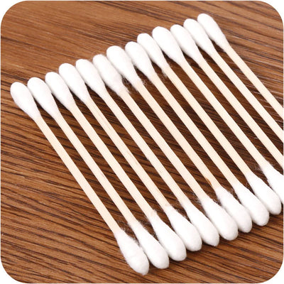 Double Head Wood Cotton Swab Women Makeup Cotton Buds Tip Wood Sticks Nose Ear Cleaning Baby Health Care Tools palos de madera