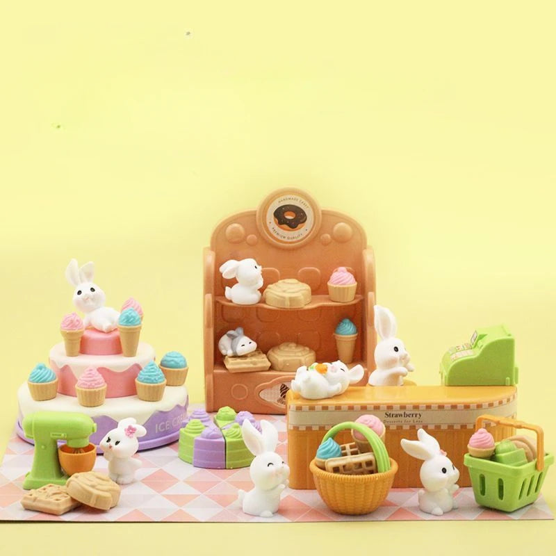 Kawaii Items Kids Toys Miniature Doll House Furniture Kitchen Kits Set Pet  For Barbie DIY Children Game Christmas Present Gift
