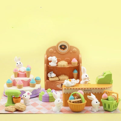 Kawaii Items Kids Toys Miniature Doll House Furniture Kitchen Kits Set Pet  For Barbie DIY Children Game Christmas Present Gift