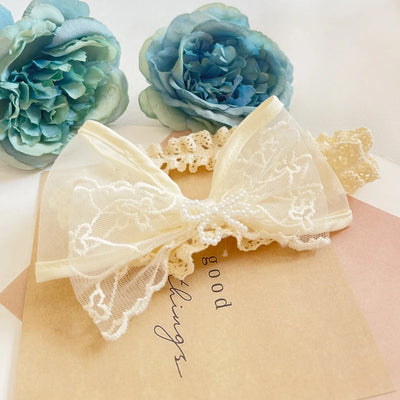 Princess Lace Florwers Bowknot Baby Headbands Elastic Girl Hair Bands Newborn Infant Accessories Photography Props Headwear