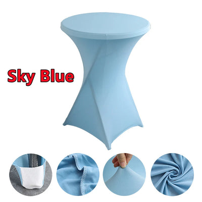 2/1PC Height Stretch Round Tablecloth Cocktail Table Cover Spandex Table Cloth Bar Hotel Party Wedding Elastic Table Cloth Decor