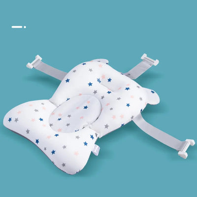 BABY BATH SEAT SUPPORT MAT FOLDABLE BATH TUB PAD & CHAIR NEWBORN BATHTUB PILLOW INFANT ANTI-SLIP SOFT COMFORT BODY CUSHION