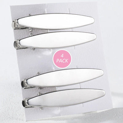 4/24Pcs Silver Y2k Hair Clips for Women Elegant Metal Duckbill Clip Gilrs Hairpins Side Bangs Barrettes Girls Hair Accessories