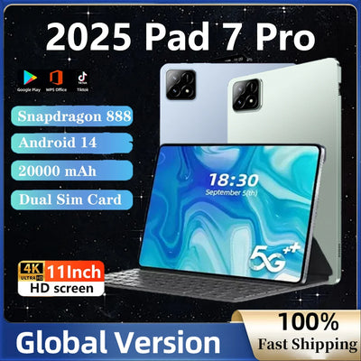 XIOA NEW Pad 7 Pro 2025 Global Version Original Tablet Android 14 Snapdragon 16GB 1024GB 5G Dual SIM Card WIFI HD 4K Tablet PC