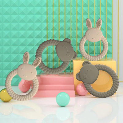 2 PCS New Panda Rabbit Teether Baby Teething Toy Soothing Biting Le Teething Stick