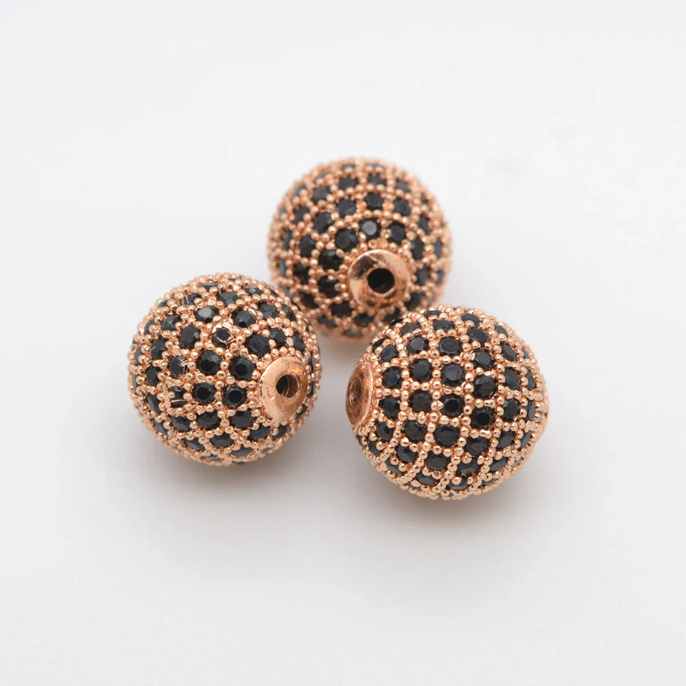 Beads for Jewelry Making Gold Silver Color Accessories Paved Zircon Spacer Bead String Beaded Diy Necklace Bracelet Chain Charms