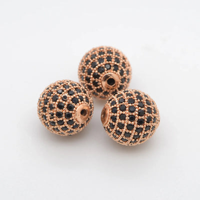 Beads for Jewelry Making Gold Silver Color Accessories Paved Zircon Spacer Bead String Beaded Diy Necklace Bracelet Chain Charms