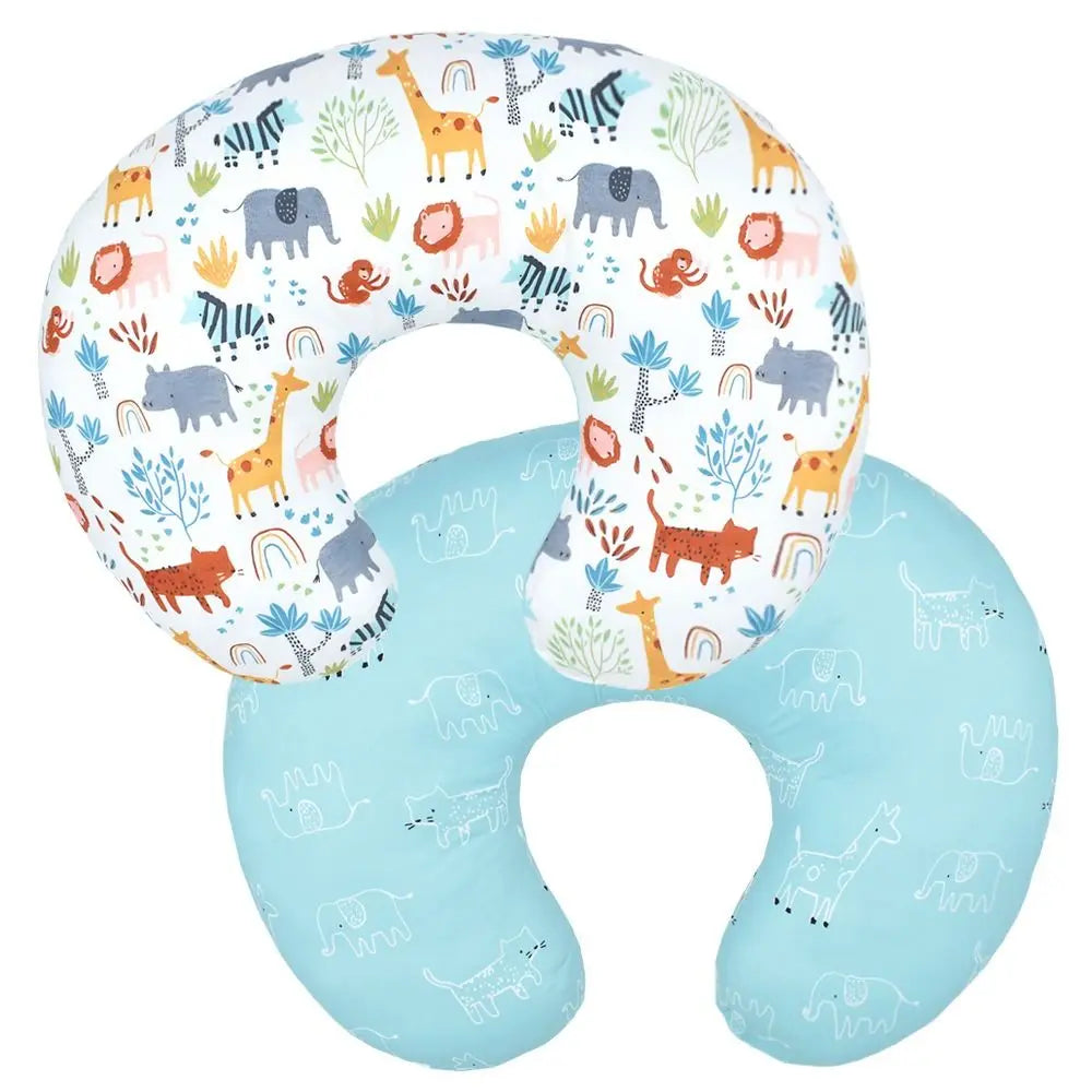 U-Shaped Baby Nursing Pillow Cover Stretchy Replaceable Forest Floral Pillow Cover Skin-friendly Breathable