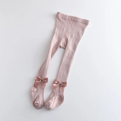 Children Cotton Tights Girls Cute Princess Bowknot Pantyhose Kids Stocking Baby Girls One-Piece Pantyhose Infant Knitted Tights