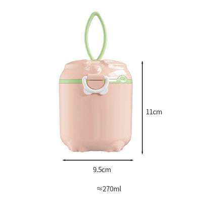 270ML PORTABLE MILK POWDER CONTAINER WITH MULTIPLE OPENINGS | CARTOON INFANT CEREAL & SNACK STORAGE BOX FOR BABY AND TODDLER