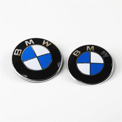 3D ABS 74MM & 82MM BMW HOOD EMBLEM – FRONT BONNET & REAR TRUNK BADGE COVER FOR BMW E39 E46 E30 E36 E87 E60 E90 ACCESSORIES