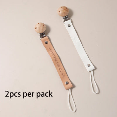 HOT PU Leather Baby Pacifier Chain Rainbow Soother Pacifier Clips Chain Metal Dummy Clip Nipple Holder Clasps