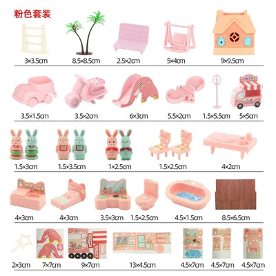 Kawaii Items Kids Toys Miniature Doll House Furniture Kitchen Kits Set Pet  For Barbie DIY Children Game Christmas Present Gift