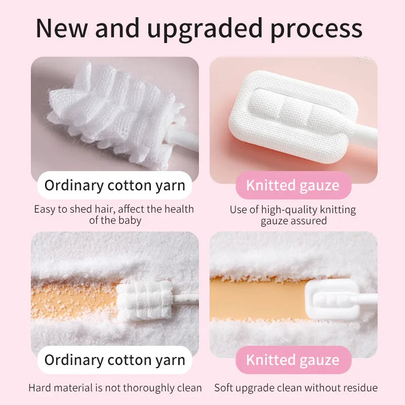 New Disposable Baby Tongue Cleaner Baby Oral Cleaner Gauze Glue-free Forged Baby Tongue Cleaner Oral Tongue Cleaner for Babies