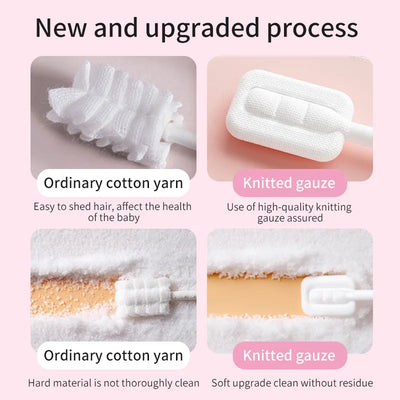 New Disposable Baby Tongue Cleaner Baby Oral Cleaner Gauze Glue-free Forged Baby Tongue Cleaner Oral Tongue Cleaner for Babies