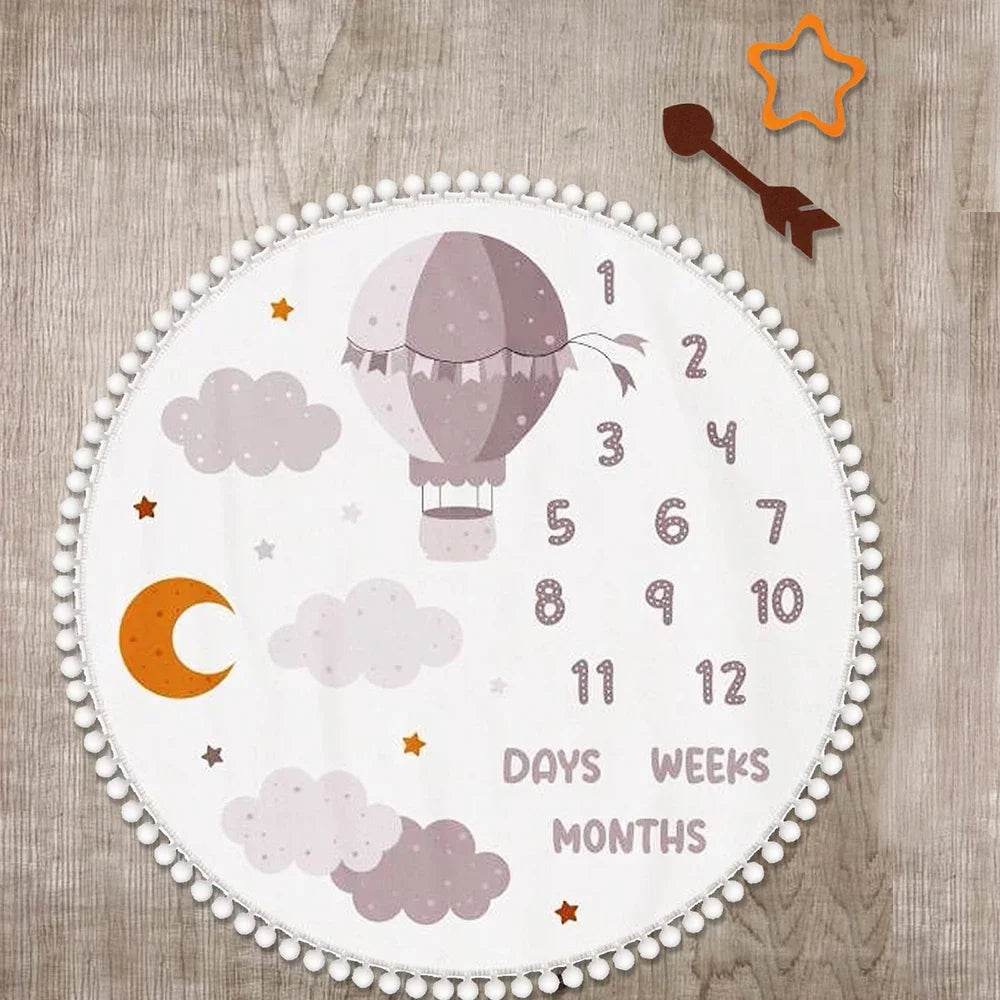Ylsteed Flannel Month Milestone Blanket Baby First Year Calendar Monthly Growth Chart Shower Gift Newborn Photography  Backdrop