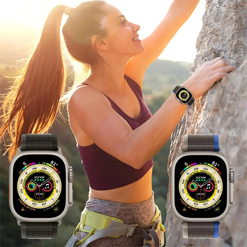 Trail Strap For Apple Watch Ultra 2 Band 49mm 45mm 44mm 42mm 40mm 41mm 38mm Nylon bracelet correa iwatch series10 9 8 7 6 5 4 SE