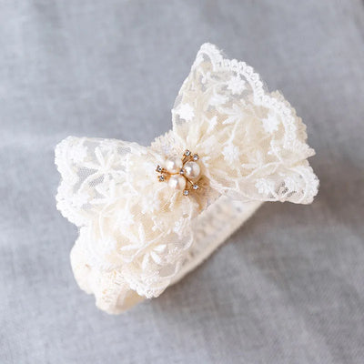 Sweet Lace Bow Baby Girl Headbands For Newborn Baby White Bowknot Hair Band Elastic Infant Hairband Hair Accessories