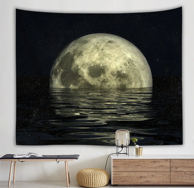 Starry sky moon night scene tapestry room art decoration background cloth home living room decoration wall hanging beach towel