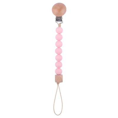 New Baby Products Made of Beech Wood Pacifier Clip To Soothe Silicone Bite Grind Teeth Angle Pacifier Chain Baby Toys Bebes