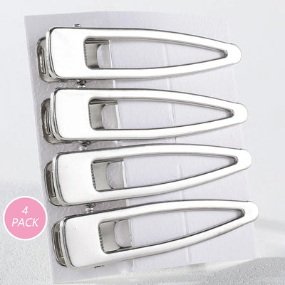 4/24Pcs Silver Y2k Hair Clips for Women Elegant Metal Duckbill Clip Gilrs Hairpins Side Bangs Barrettes Girls Hair Accessories