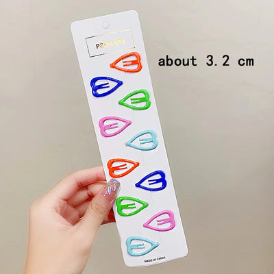 10pcs/set Cute Colorful Star Waterdrop Shape Hair Clips For Girls Children Lovely Hair Decorate Hairpins Kids Hair Accessories