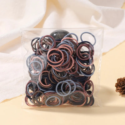100Pcs/bag Girls Colorful Hair Bands Set Nylon Elastic Rubber Band Baby Ponytail Holder Scrunchies Kids Hair Accessories